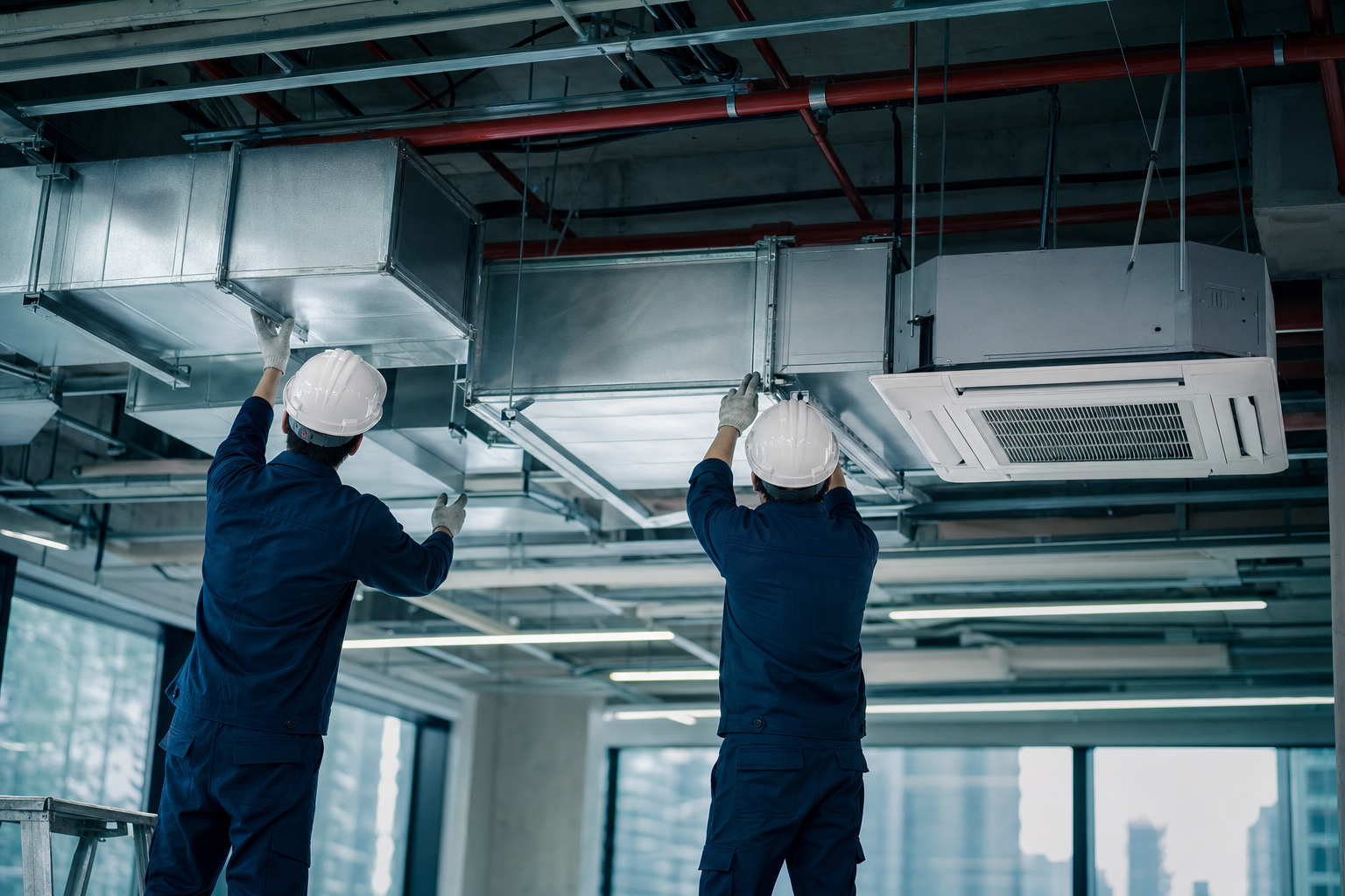 Commercial HVAC installation
